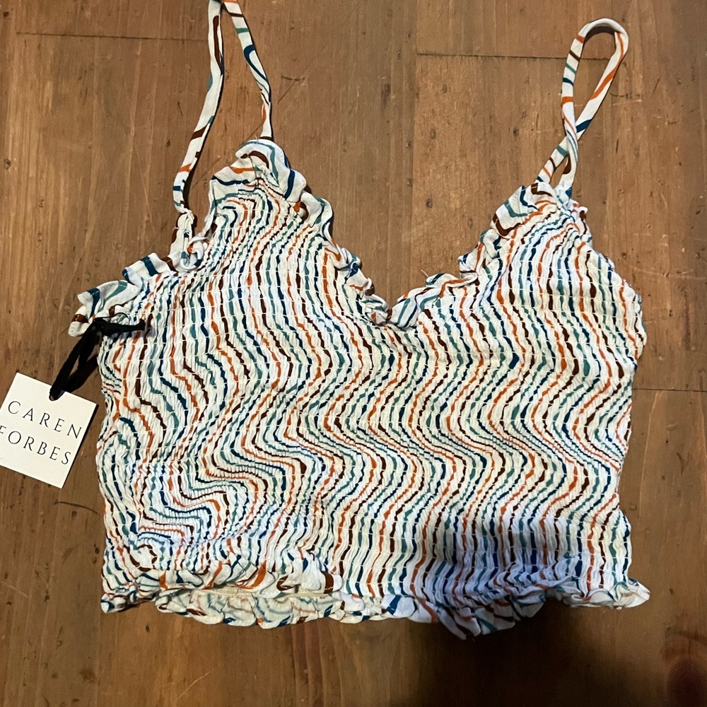 Caren Forbes Striped Crop Top
